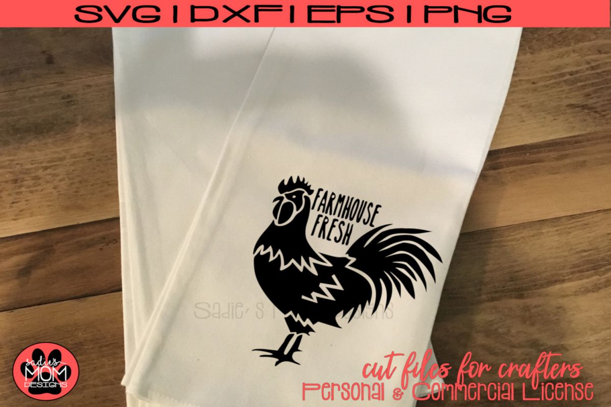 Farmhouse Fresh Rooster | SVG Cut File example image 1