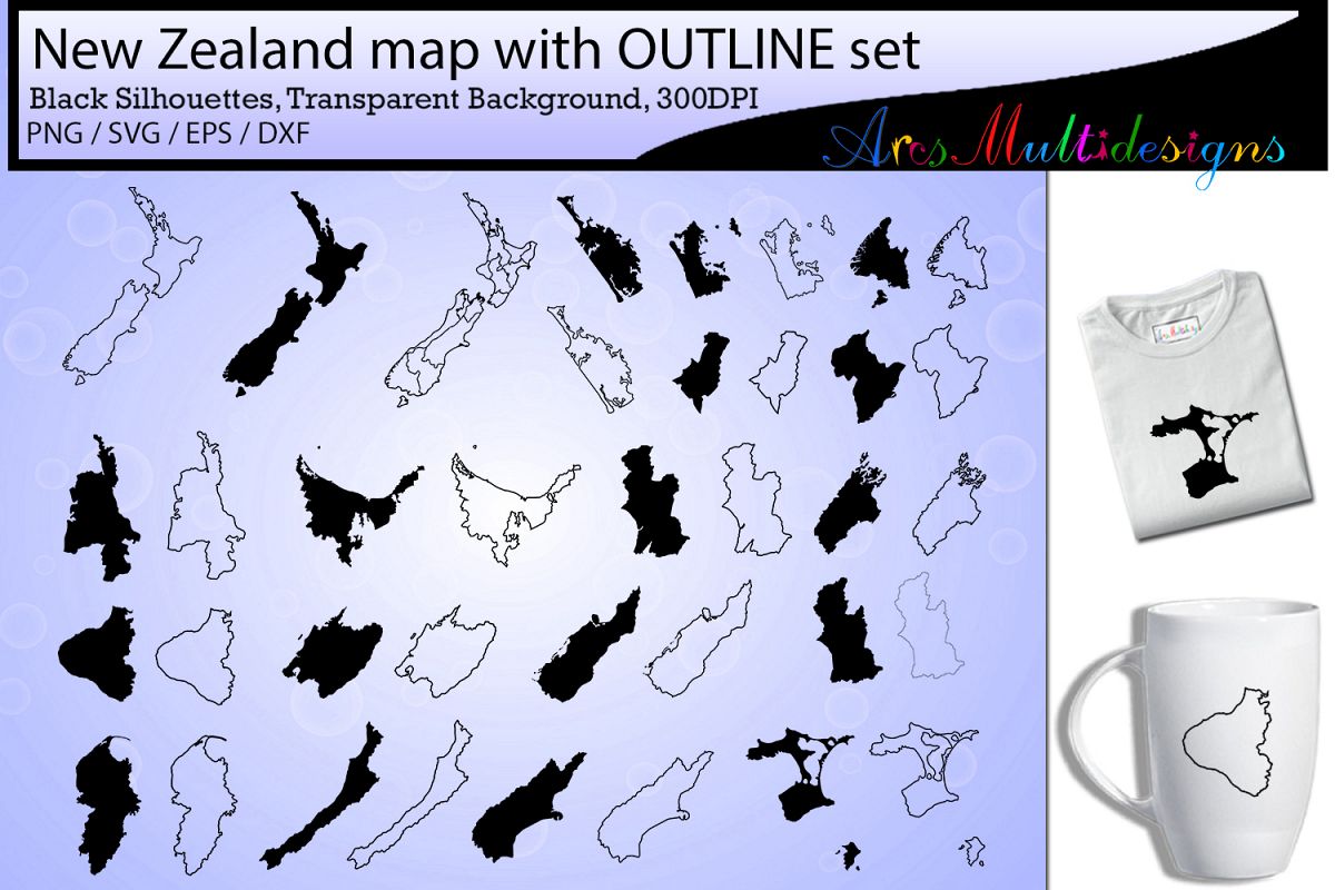 New zealand provinces / new zealand map / newzealand outline example image 1