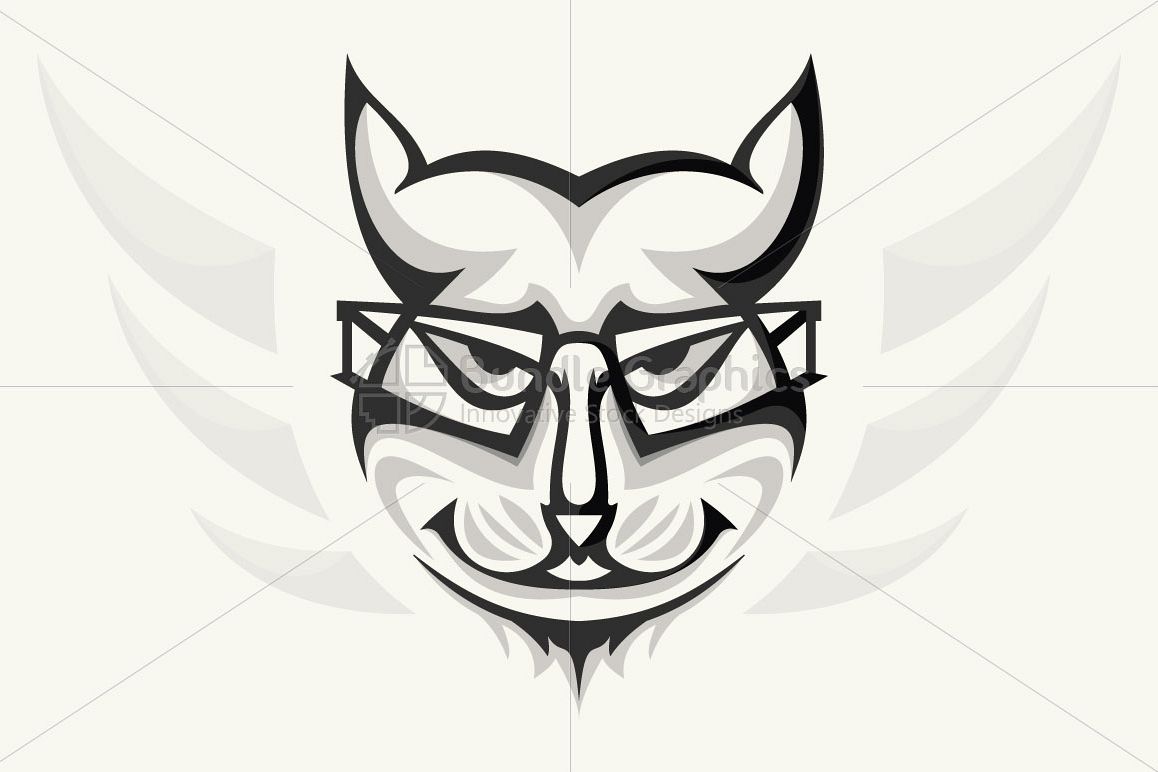 Geek Cat - Creative Illustration of Animal example image 1