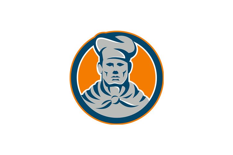 Chef Cook Baker Hat Circle Retro example image 1