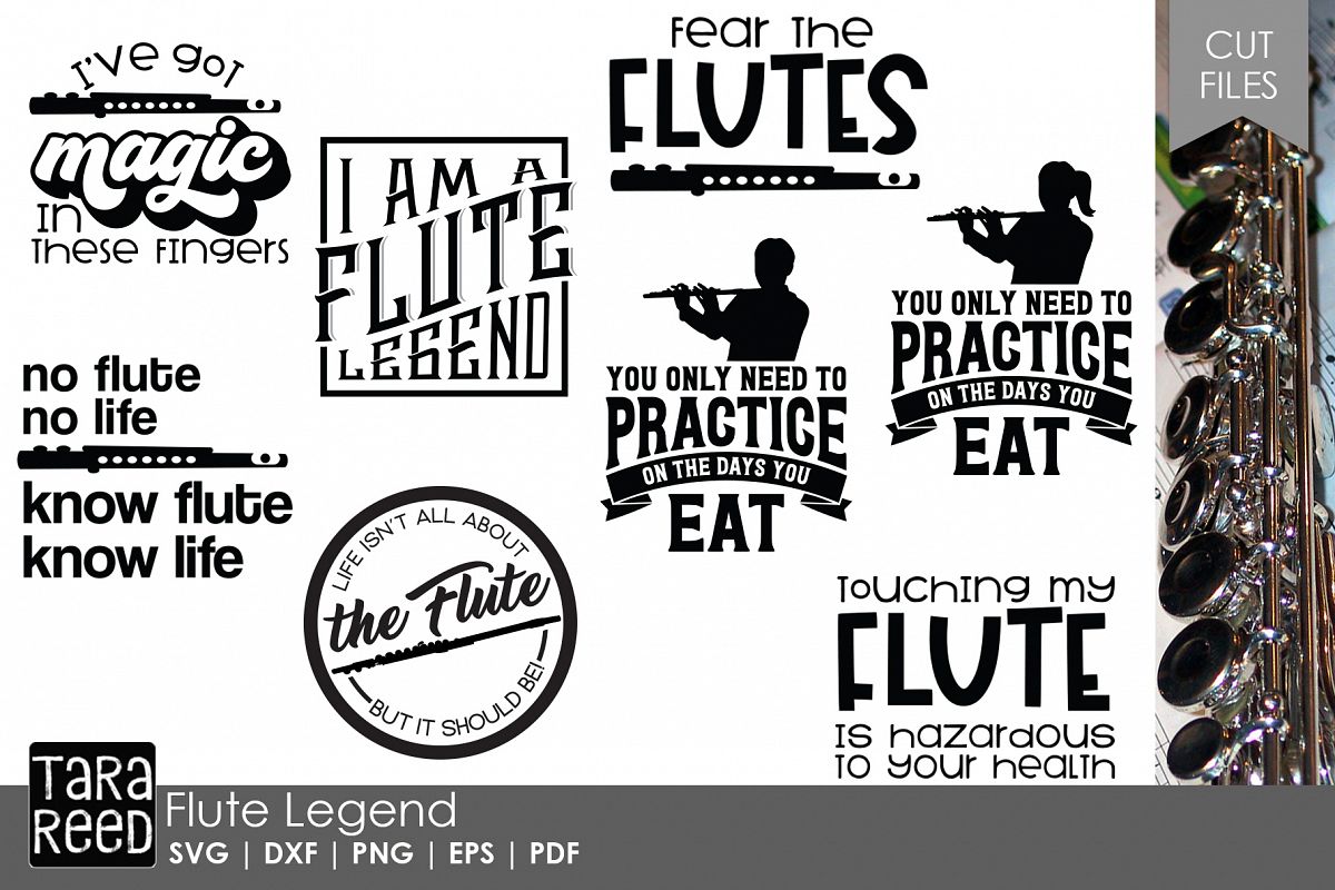 Flute Legend - Flute SVG & Cut Files for Crafters example image 1