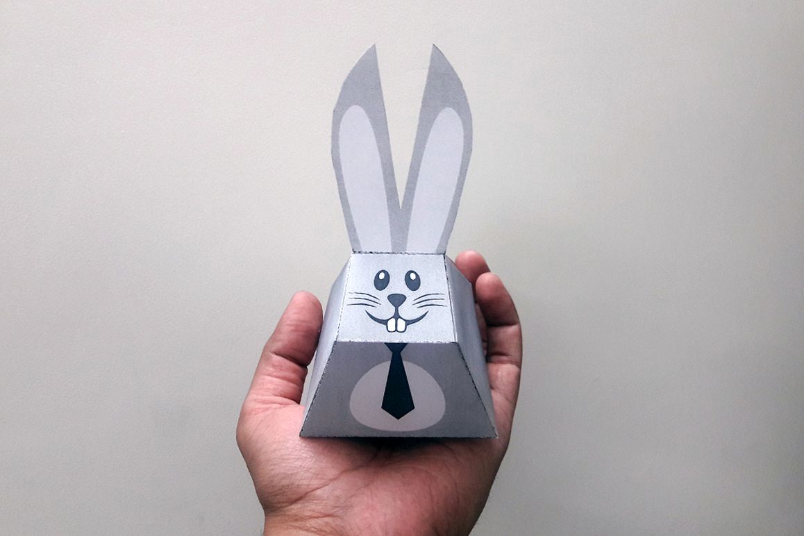 DIY Easter bunny favors - 3d papercraft example image 1