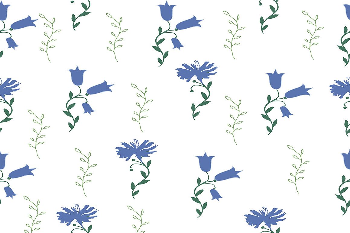 Seamless background with abstract summer flowers. example image 1