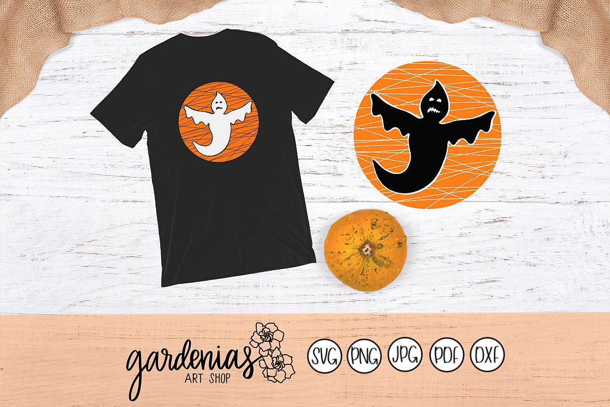 Halloween Ghost with Circle Background example image 1