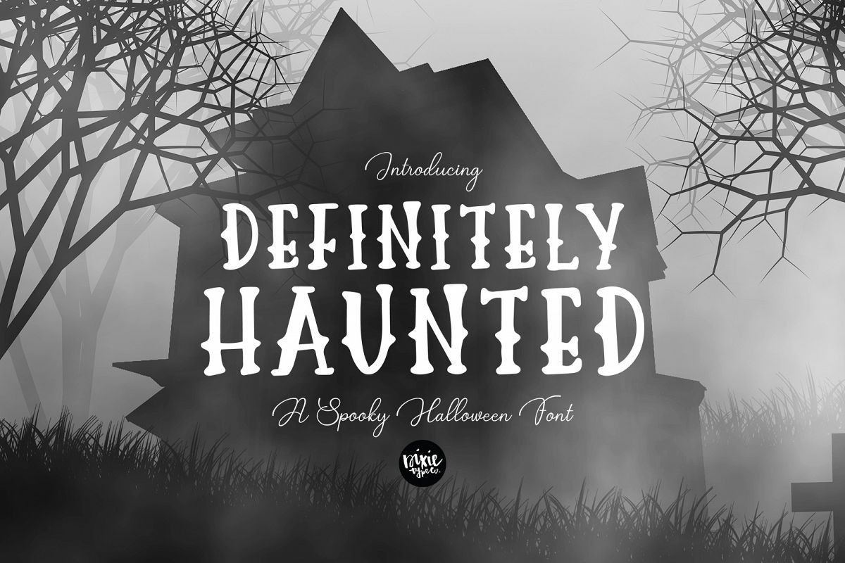 DEFINITELY HAUNTED A Spooky Halloween .OTF Font example image 1