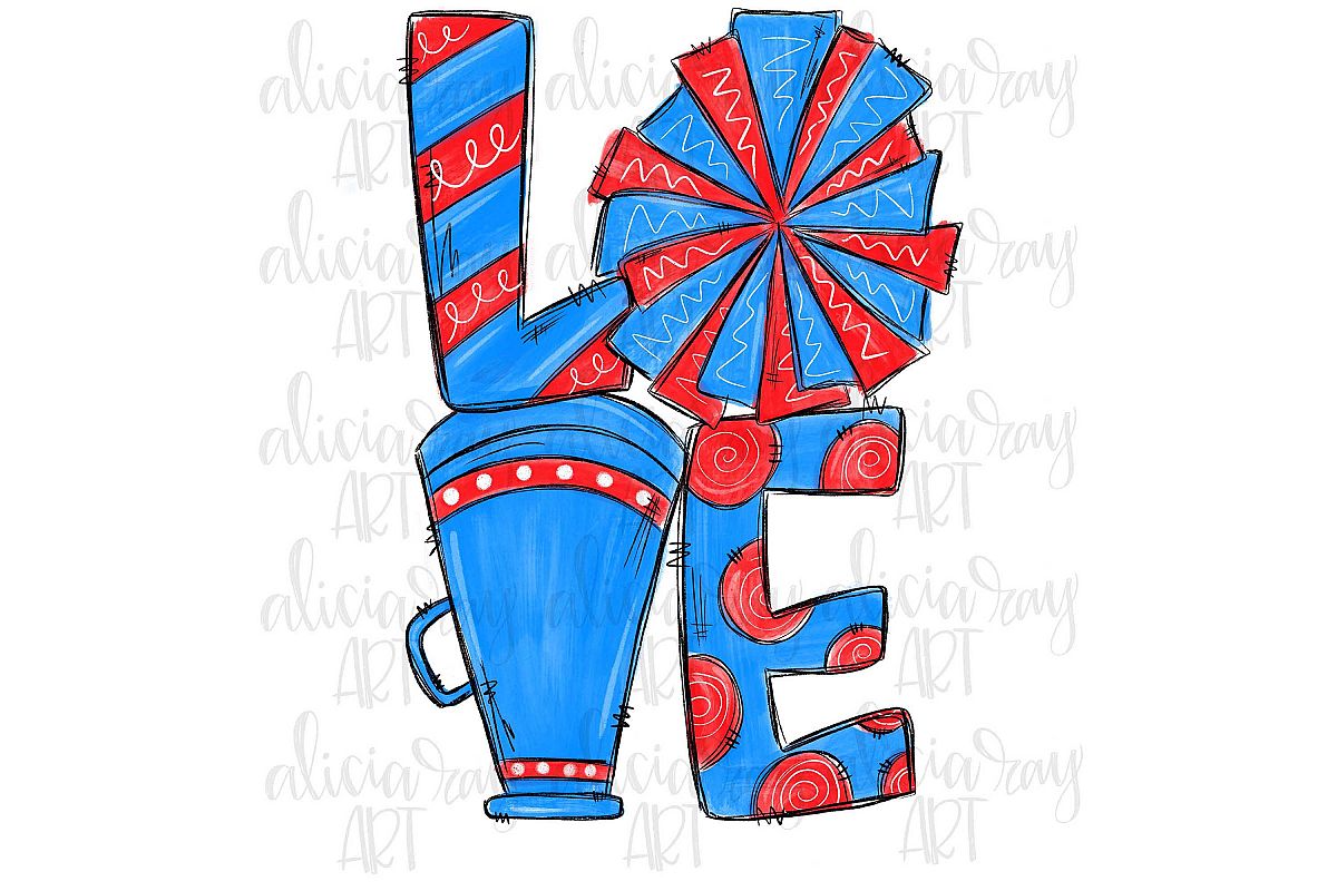 Cheer Love Columbia Blue and Red example image 1