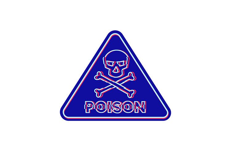 Poison Symbol Neon Flickering Icon example image 1