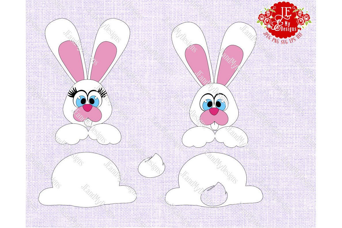 Easter Bunny 1 JPEG, PNG, SVG, DXF, EPS example image 1