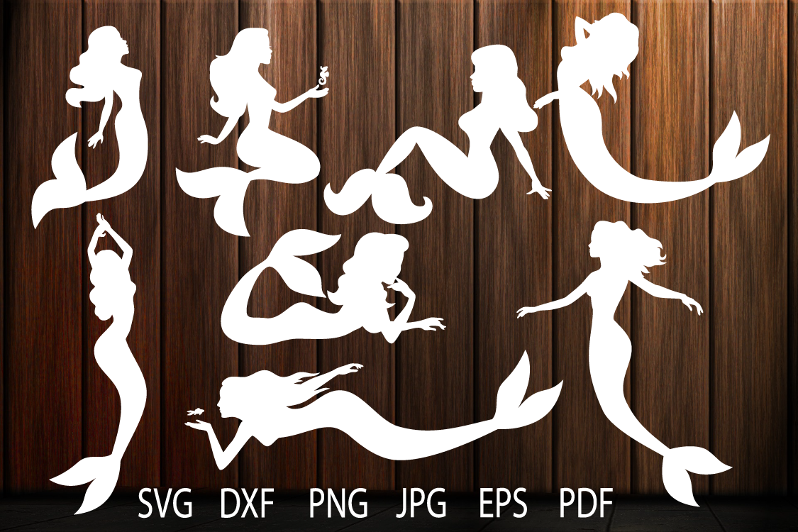 Download Mermaid Silhouette, Mermaid Clipart, Mermaid svg, Seamaid (212091) | SVGs | Design Bundles