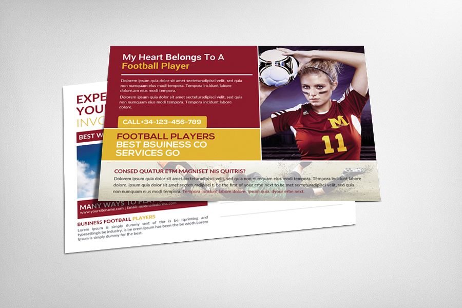 Football Players Postcard Template example image 1