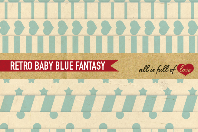 Baby Blue Digital Paper Vintage Geometric Background Patterns example image 1
