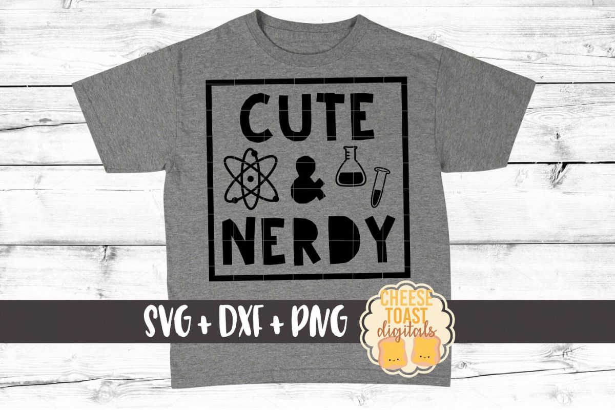 Cute and Nerdy - Kid Science Design SVG PNG DXF Cut Files example image 1