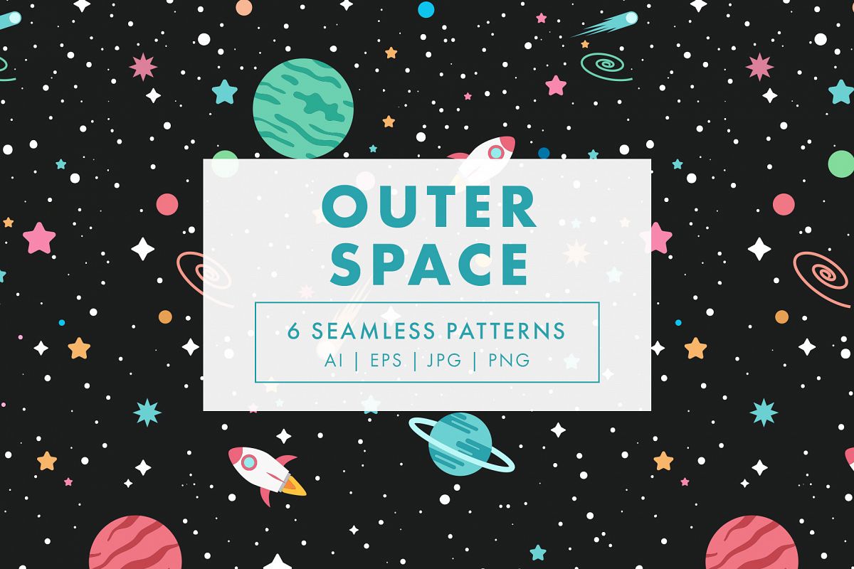 Outer Space Seamless Patterns example image 1