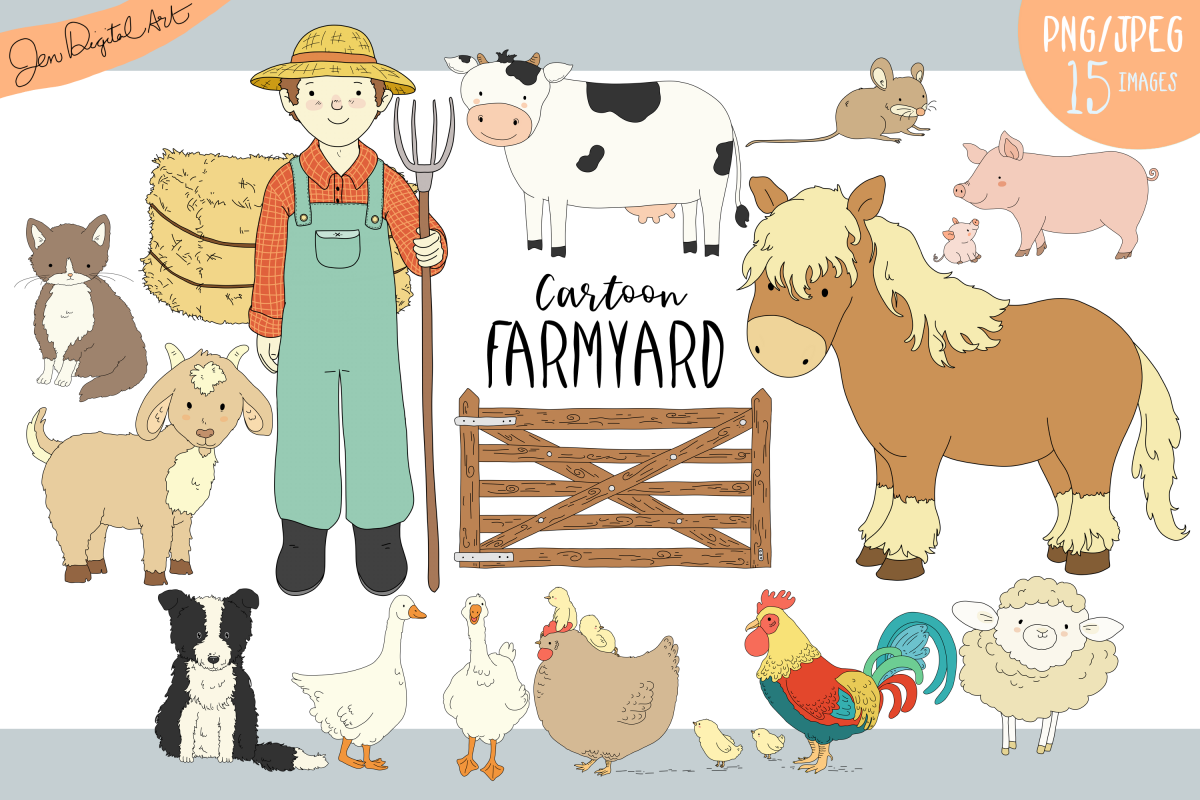 Cartoon Farmyard Clip Art Illustrations 15 Images Png Jpg