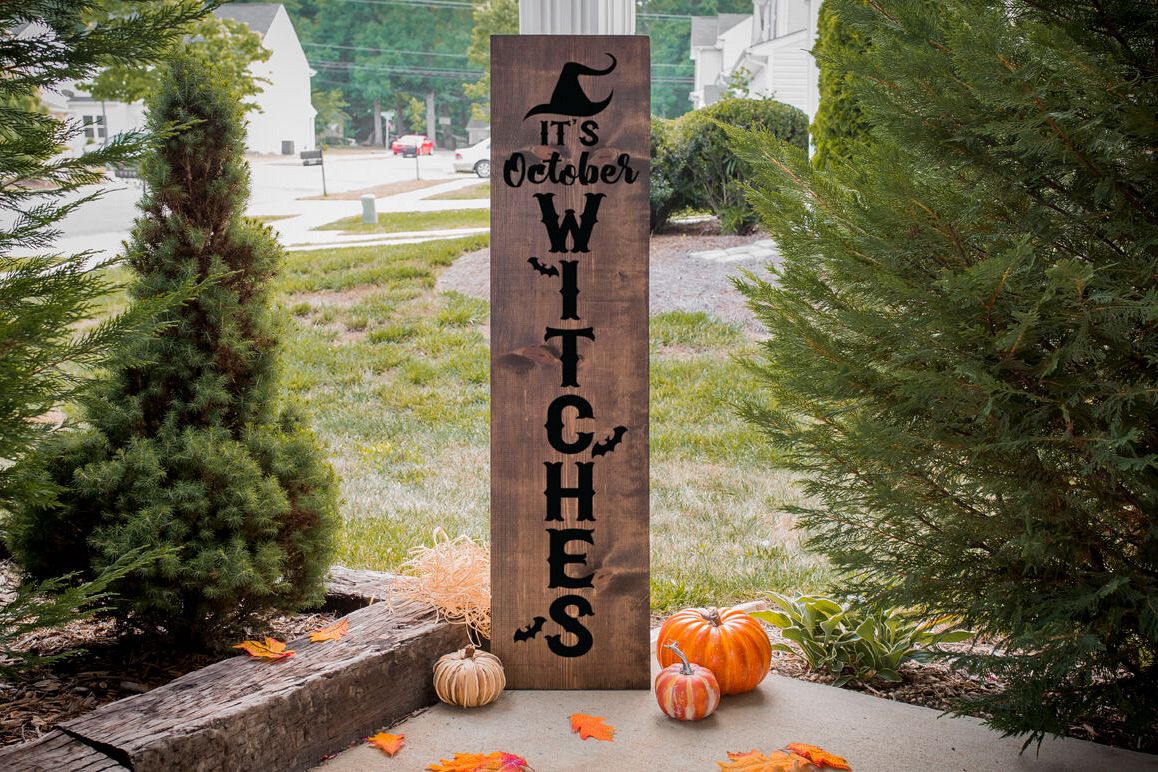 Download Halloween SVG - It' October Witches Vertical Sign