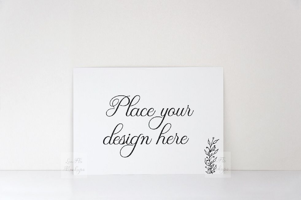 5x7 print mockup Blank photo Card Mock up minimal horizontal example image 1