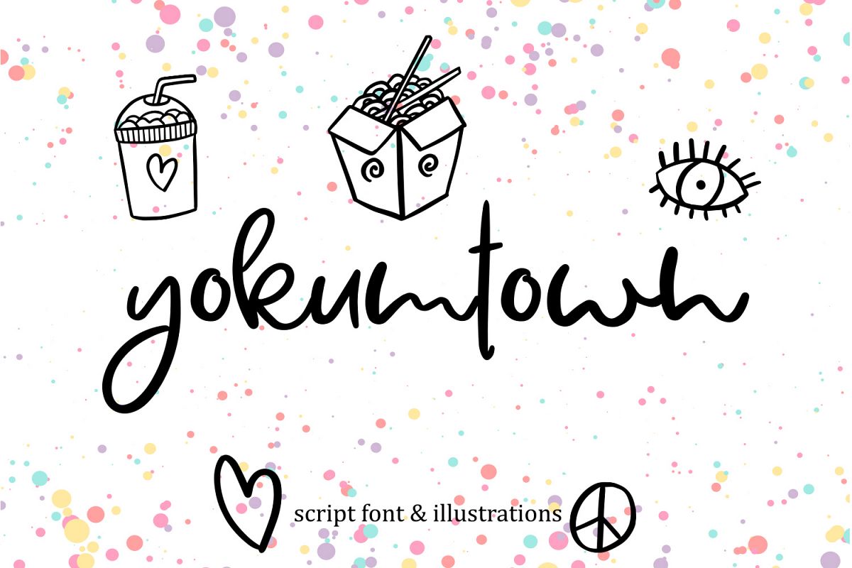 Yokumtown Script Font & Doodles example image 1