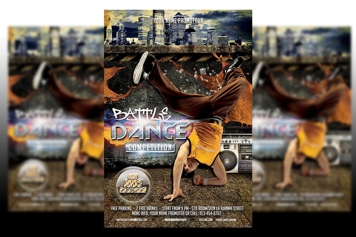 Dance Battle Flyer Template example image 1