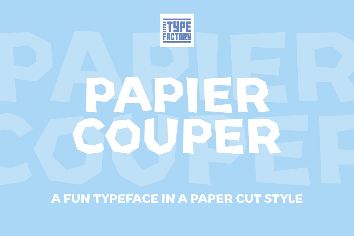 Papier Couper - A fun papercut style font example image 1