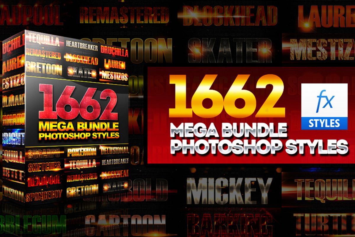1600+ Mega Bundle Photoshop Styles example image 1