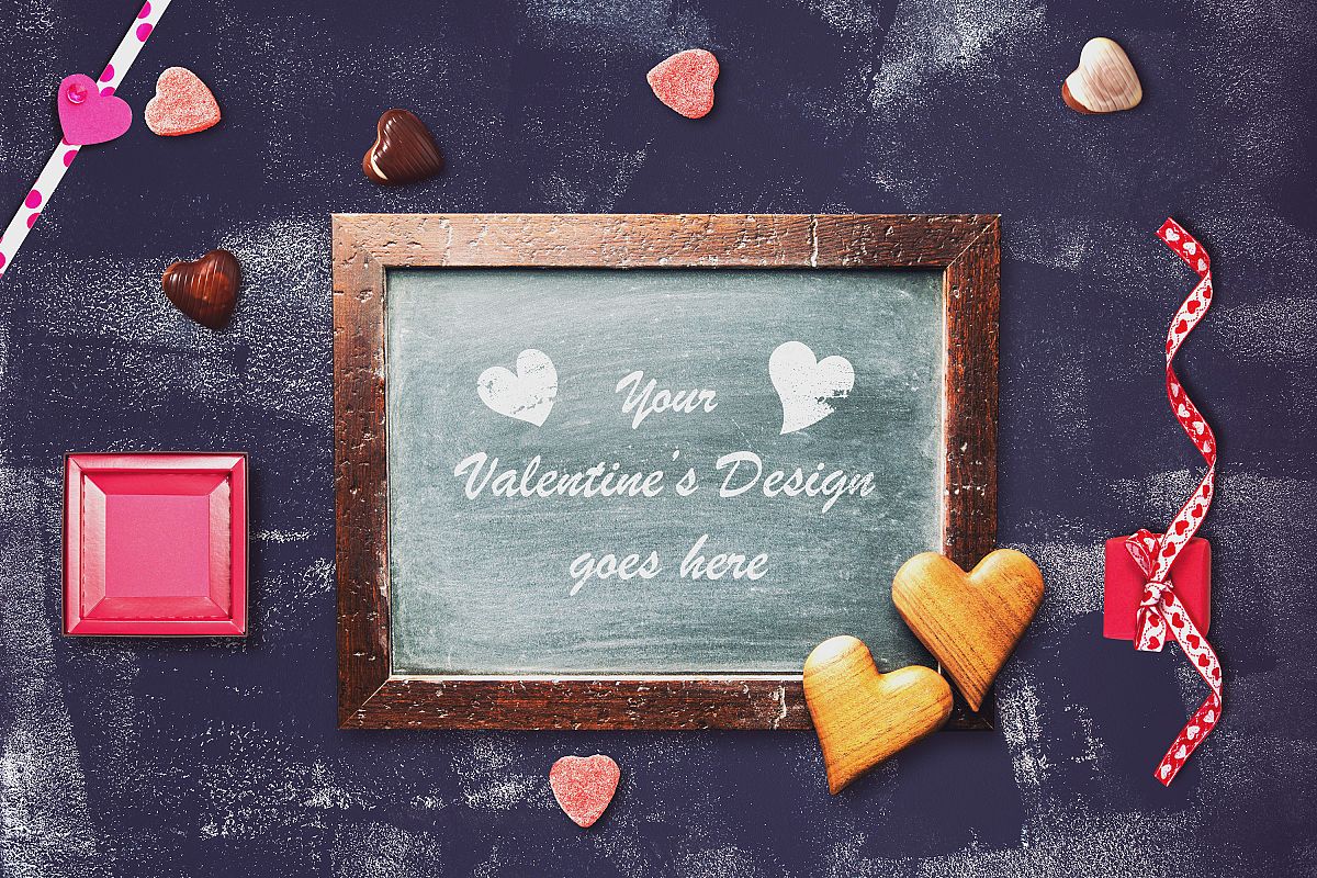 Valentine Chalkboard Mock-up #4 example image 1