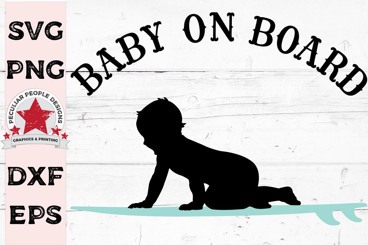 Baby On Board SVG Surfer Boy gender reveal Car Decal example image 1