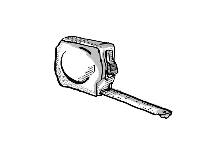Measuring Tape Cartoon Retro Drawing example image 1