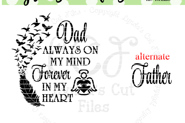 Download Dad Always on my Mind// Memorial// SVG/EPS/DXF File