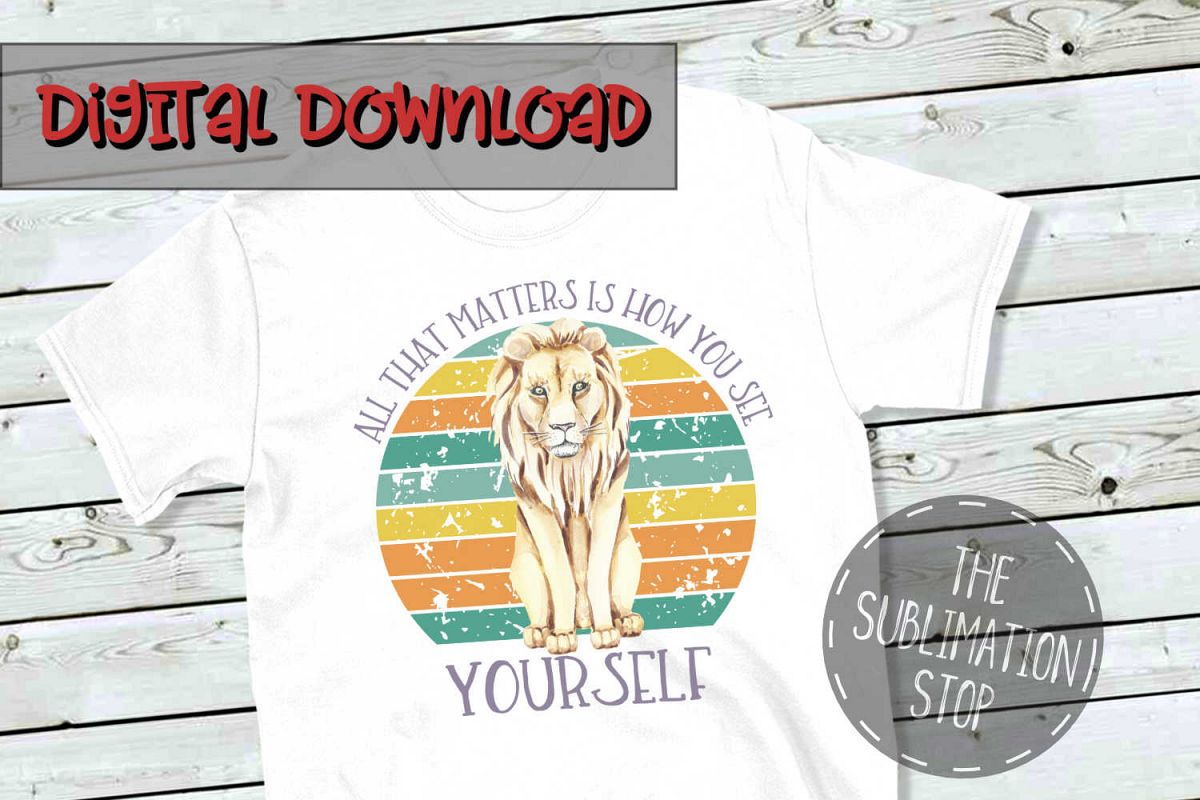 Lion Circle Design Quote - PNG File - Sublimation Design example image 1