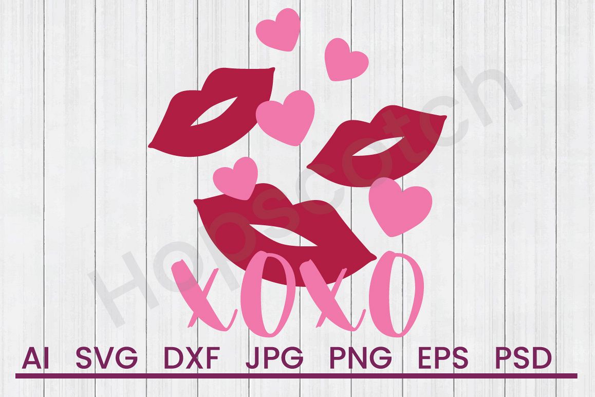 Kisses SVG, XOXO SVG, DXF File, Cuttatable File example image 1