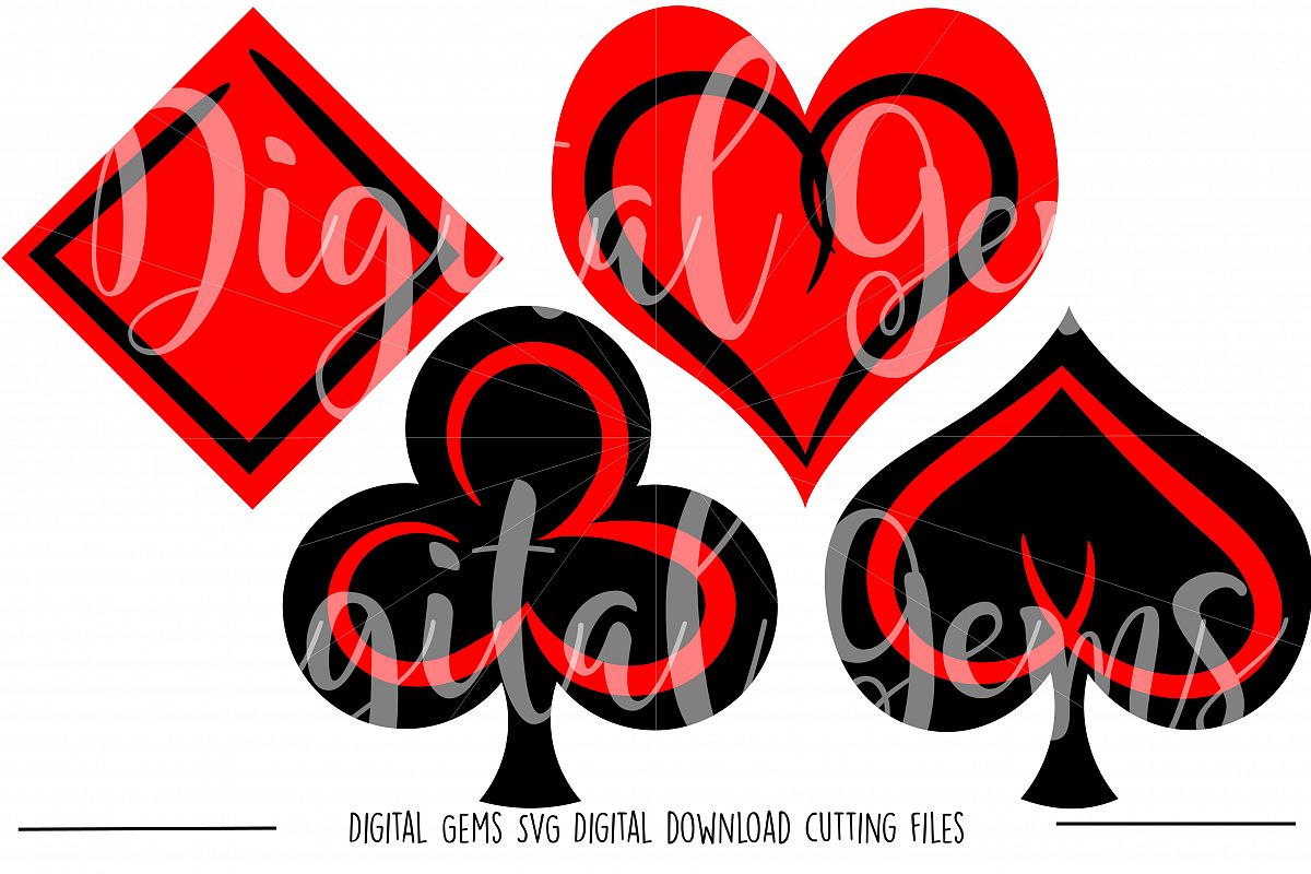 Playing card Symbols SVG / DXF / EPS / PNG files example image 1