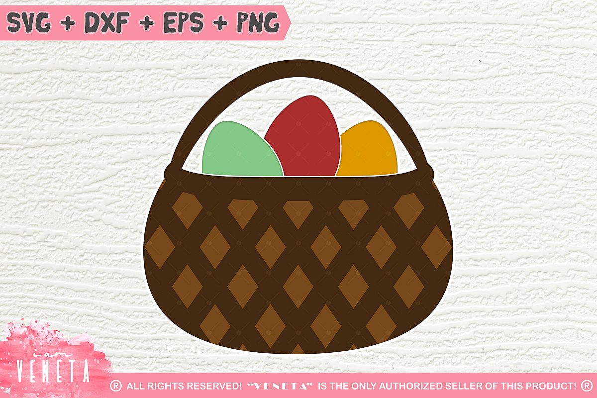 Easter Basket| Egg Hunting | SVG, DXF, Cutting Files example image 1
