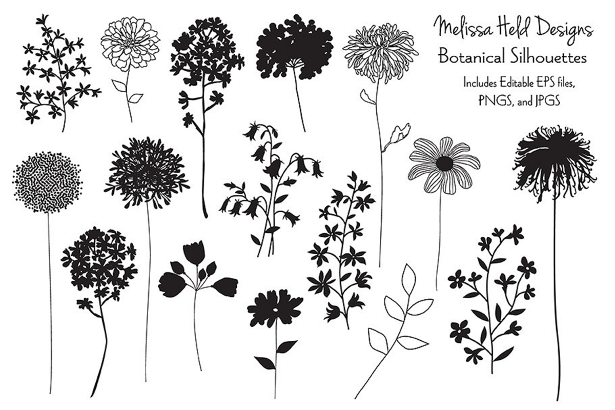 Hand Drawn Botanical Silhouettes example image 1