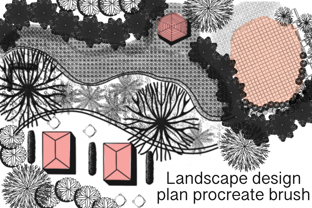 Landscape design plan procreate brush example image 1