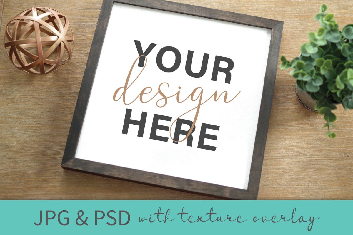 Download Reverse Canvas Wood Sign Crafters Mockup JPG PSD Smart Layer