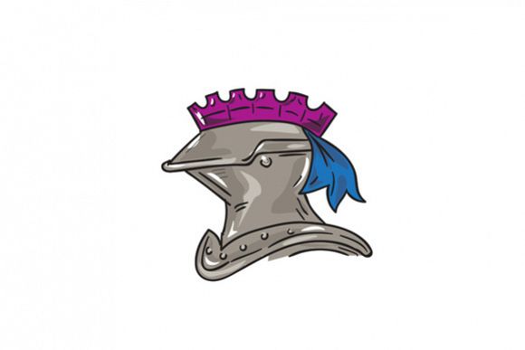 Knight Helmet Drawing example image 1
