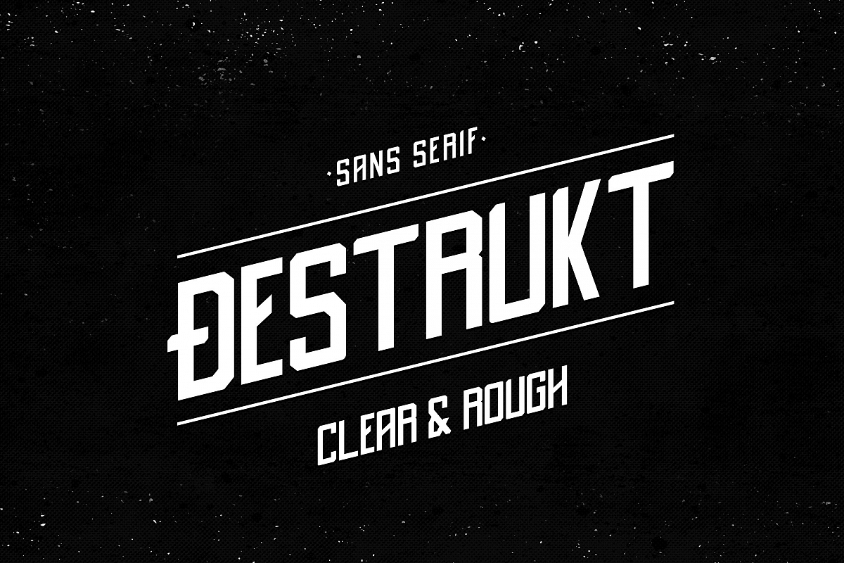 Destrukt - Sans Serif Font- 2 Styles example image 1