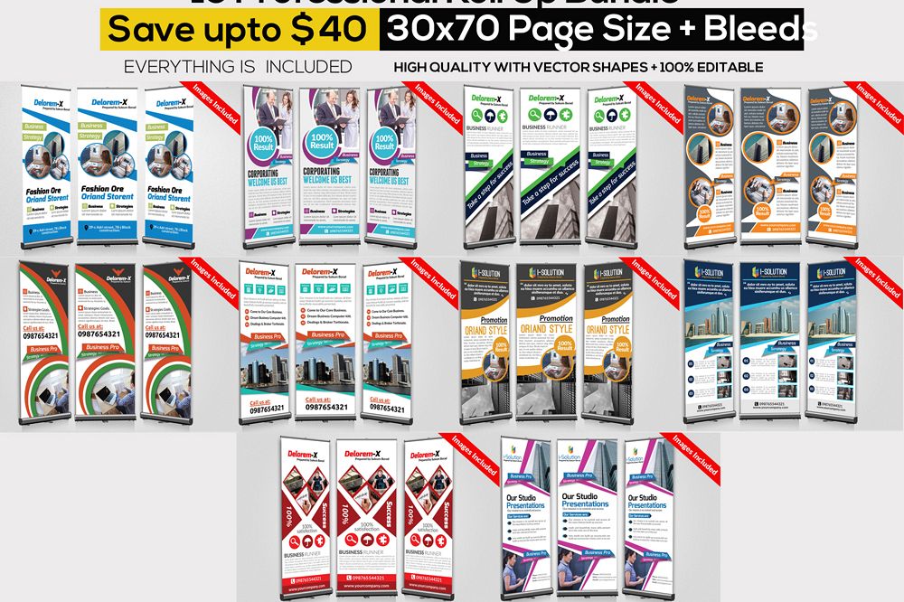 10 Multi Use Business Roll Up Banners Bundle example image 1