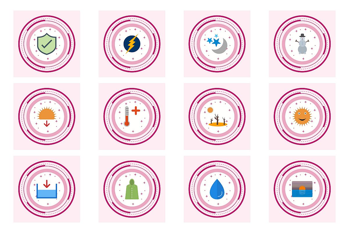 Set Of Weather And Season Icons example image 1