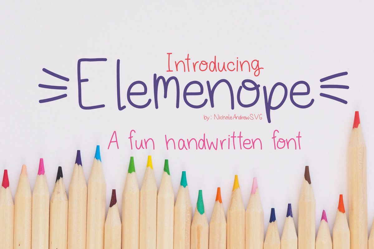 Elemenope, A fun handwritten font example image 1