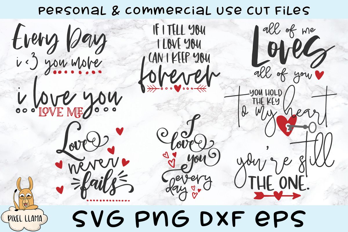 Valentine Bundle Of 8 SVGs example image 1