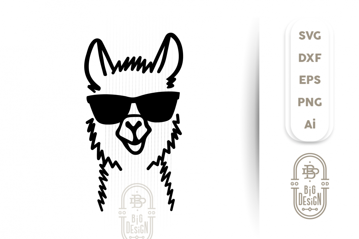 Download LLAMA SVG CUT FILE - Lama Head Svg Illustration & sunglasses