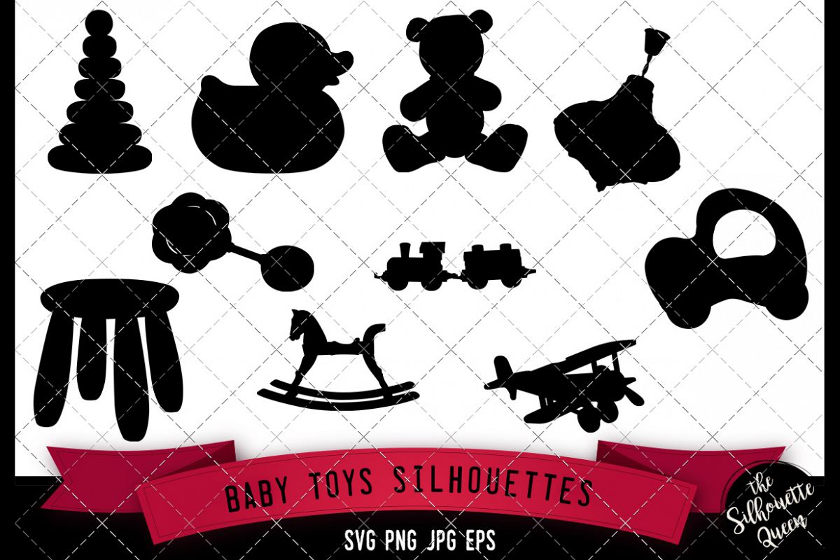 Download Baby Toys Silhouette SVG, cricut Clipart, Vector, eps, cut f (138882) | Illustrations | Design ...