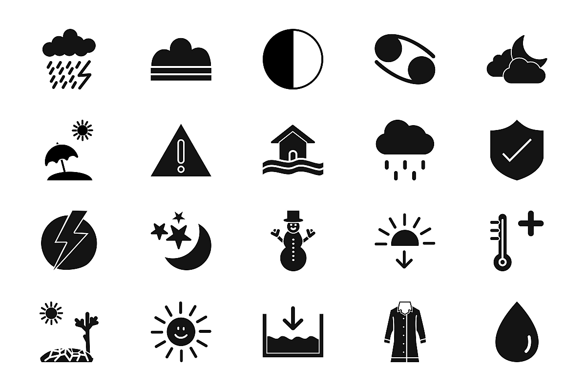 Set Of Weather And Season Icons example image 1