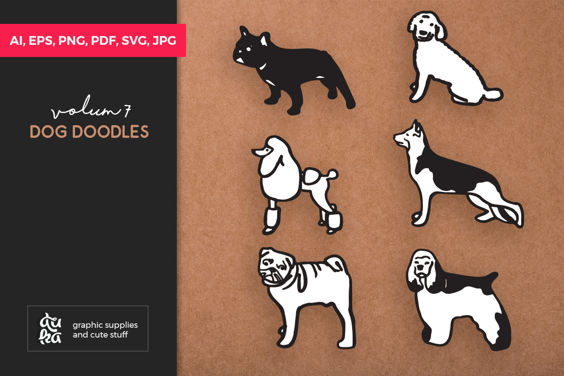 Dog Shapes SVG - Dog Doodles for Cricut example image 1