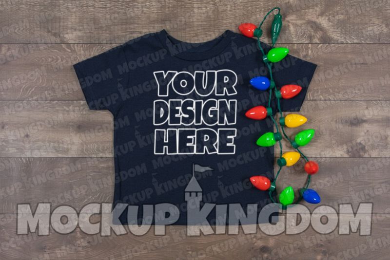 Kids Shirt Mockup, Christmas Shirt Mockup, Youth Tee Mockup example image 1