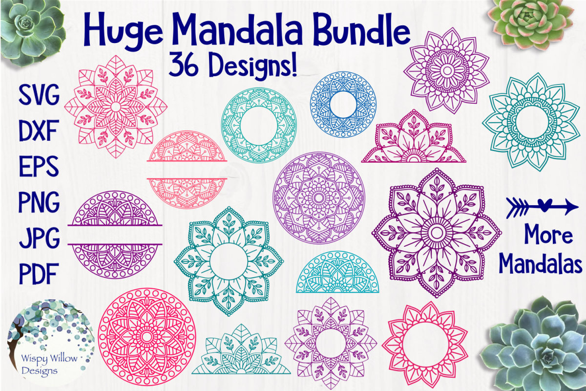 Huge Mandala Bundle | 36 SVG Cut Files example image 1