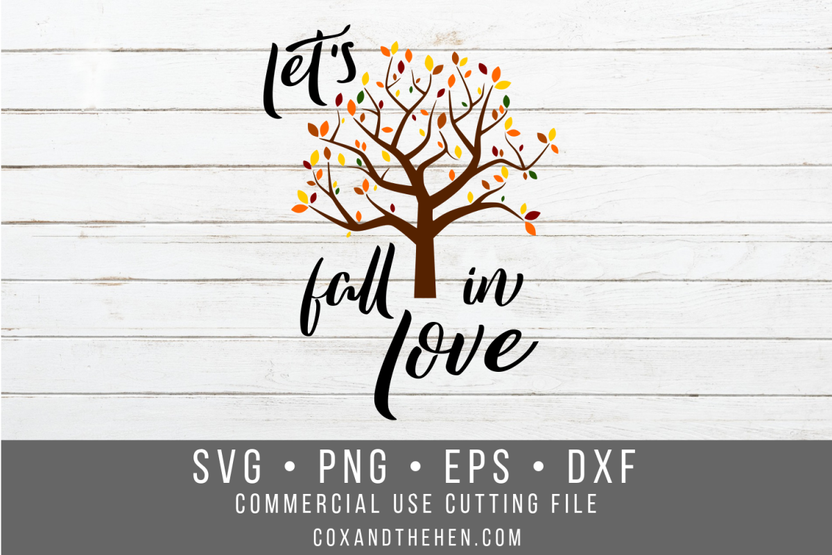 Let's Fall in Love Sign Stencil SVG example image 1