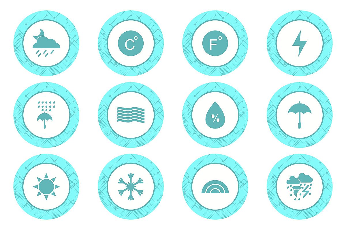 Set Of Weather And Season Icons example image 1