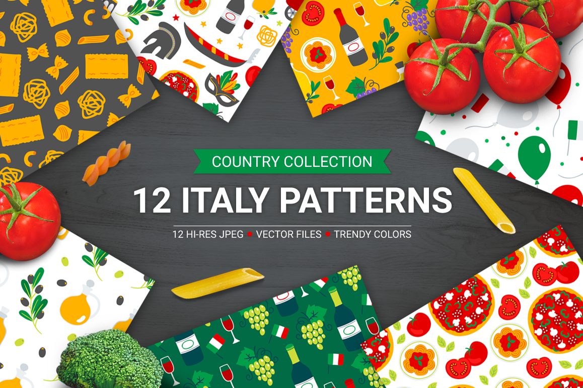 12 Italy Seamless Patterns example image 1